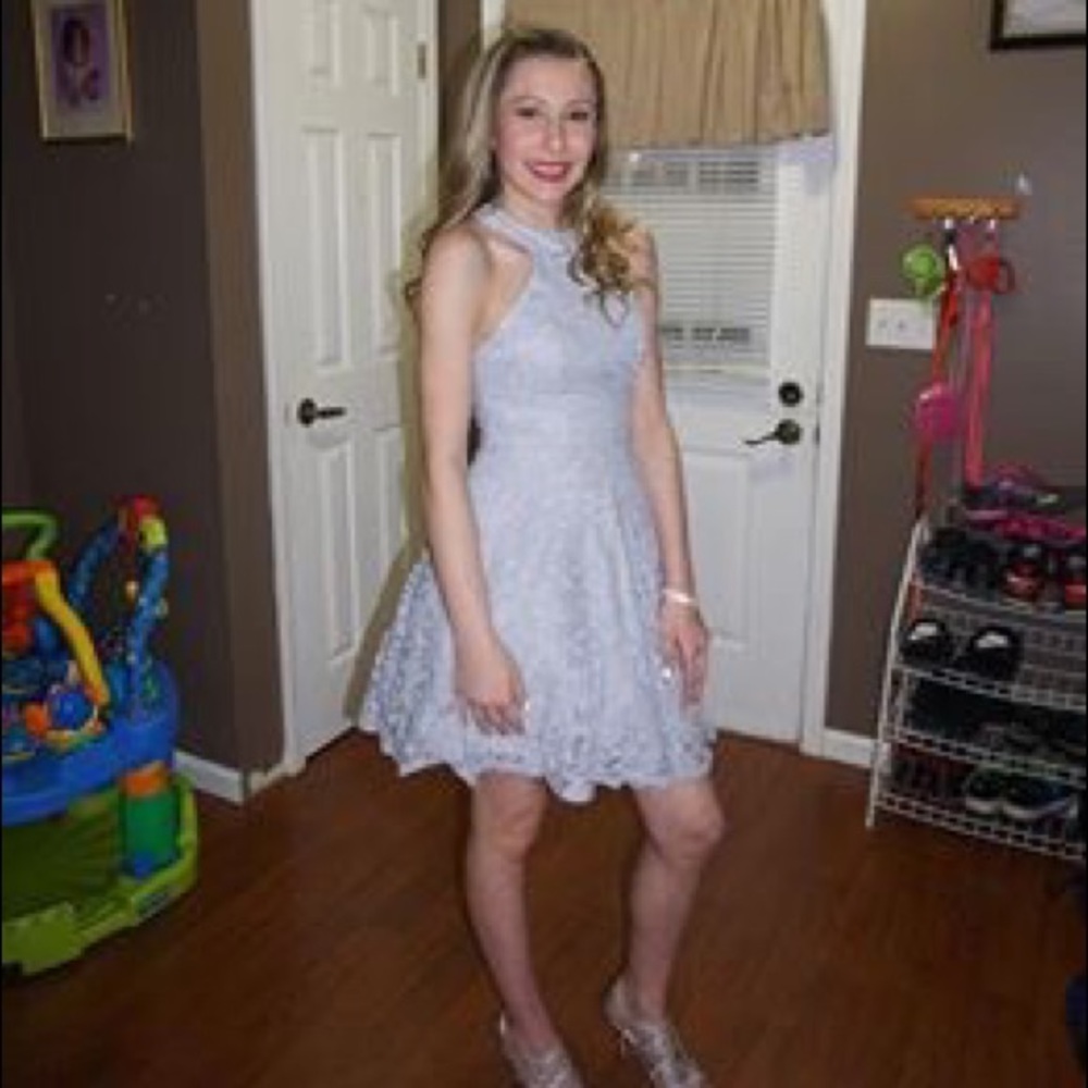 Homecoming formal silver dress XS includes heels